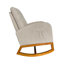 Chaise berçante en lin beige rembourrée de mousse à haut dossier et rembourrée de mousse