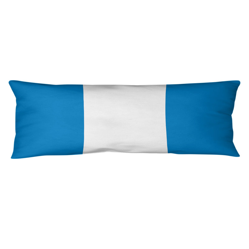 Oreiller pour le corps à rayures en polyester / polyester, Football Addington, Bleu poudré et blanc