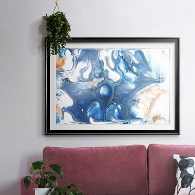 Dancing Blue II-FramedFramed Print W Beveled Matt and Glass