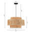 Lustre tambour en rotin 3 lumières l 20 po Frese-1186864492