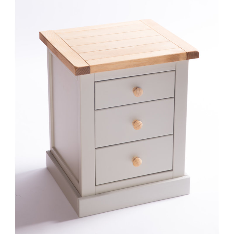 Christie 45cm W Plywood / Laminate Board Bedside Table, Grey