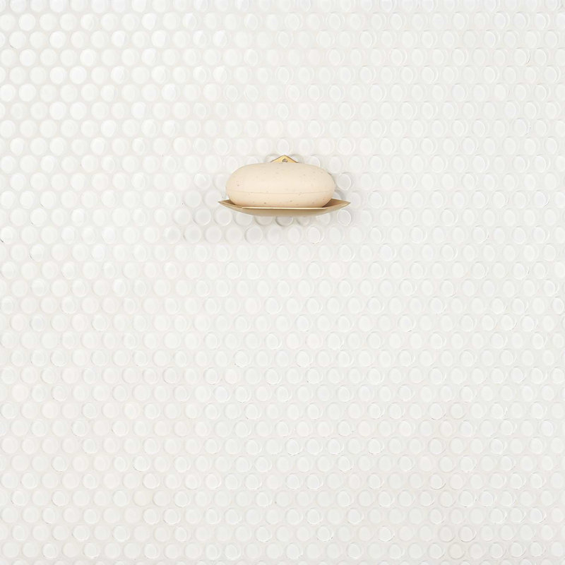 Loft Super White Glass Penny Round Tiles