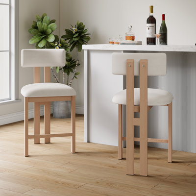 Tabouret de comptoir rond avec dossier bas de 26,5 po Canterbury