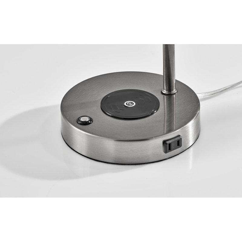 Dax LED Wireless Charging Desk Lamp, Silver, Clear, Silver