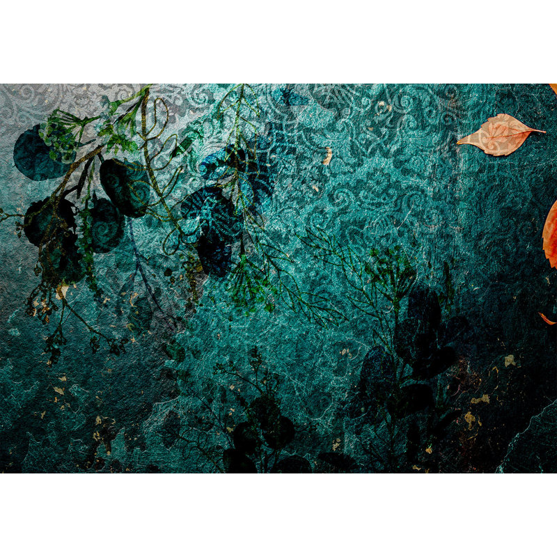 Abstract Wallpaper Wall Mural - Emerald Garden, 82" L x 118" W