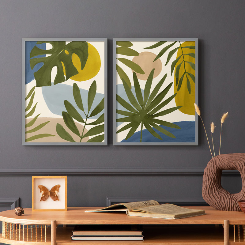 Impression encadrée Tropica Tumble I-Premium - prête à être accrochée - aucun clou requis - aucun clou requis, Vert