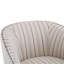 Fauteuil demi-tonneau rembourré à rayures