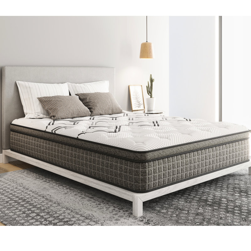 Matelas en cuivre 12,5 po à sensation moyenne, blanc, 75,13 po x 53,79 po 12,29 po au toucher moyen, 54 po x 74 po x 12 po