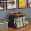 Record Player Stand, 3-compartment Record Holder With Vinyl Storage, Up To 80-100 Albums, Black-128779947