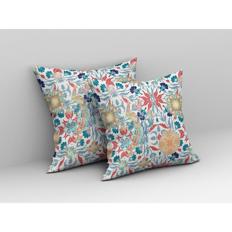 Amaretto Reversible Throw Pillow, 18"x18", White/Red