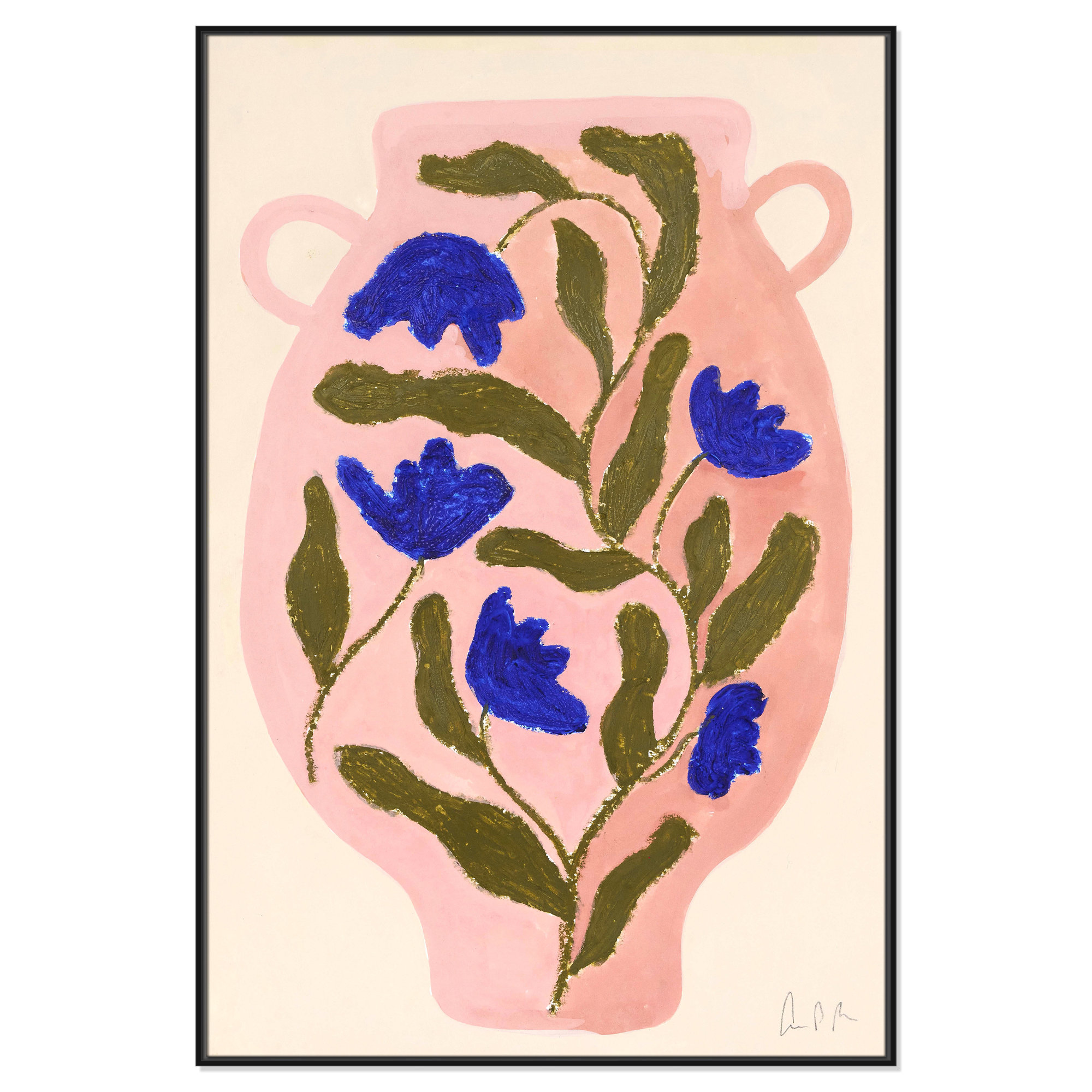 Vase No. 01 Print by Camilla Bergqvist, 61.5" H x 41.5" W, Black