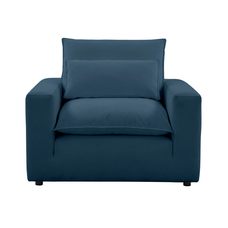 Upholstered Armchair, Navy Fabric