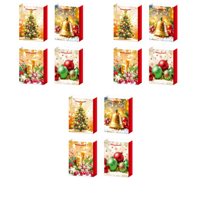 Christmas Gift Bags (Decorations) (Asstd) (Large) - Set Of 12