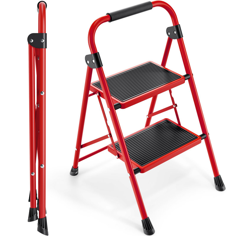 2 - Step Steel Folding Step Ladder, White