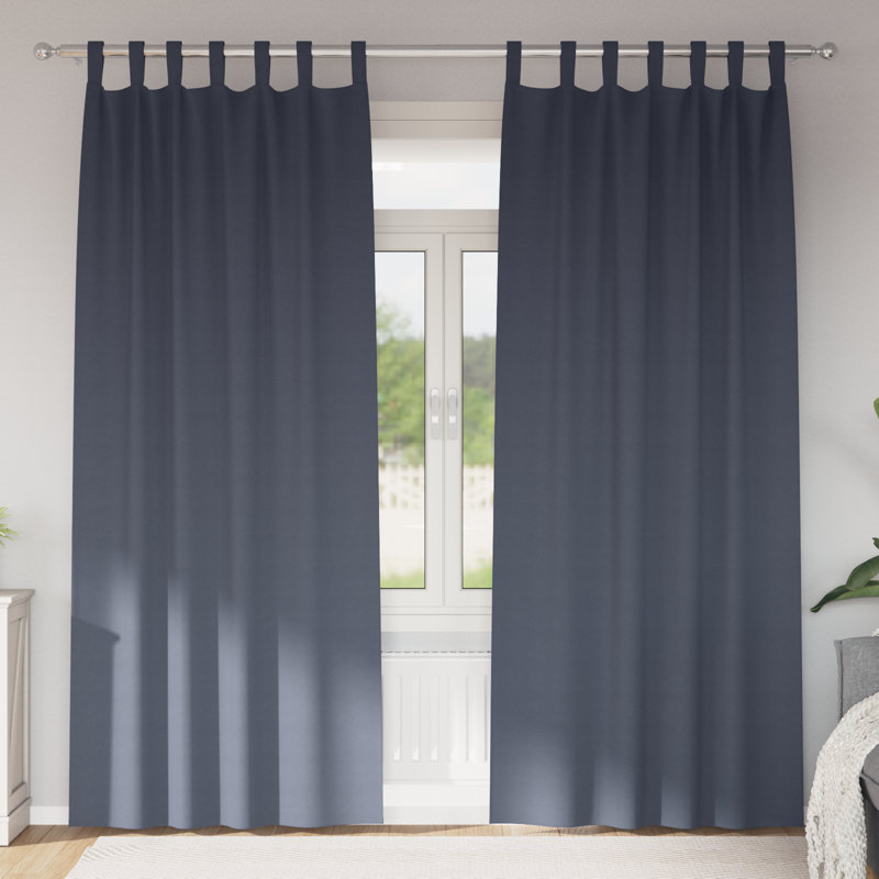 Curtains With Curtains 2 Pcs Polyester, Anthracite, 140cm Width x 260cm Drop