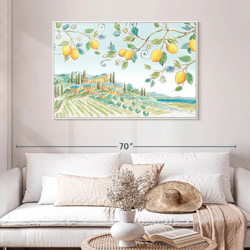 Brise méditerranéenne I, Cadre flottant blanc, 46 po x 31 po