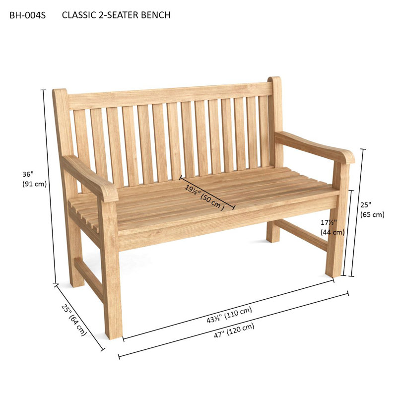 Devin Outdoor Teak Bench
