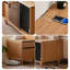 Bureau rectangulaire brun en bois massif avec 4 tiroirs-1998716644