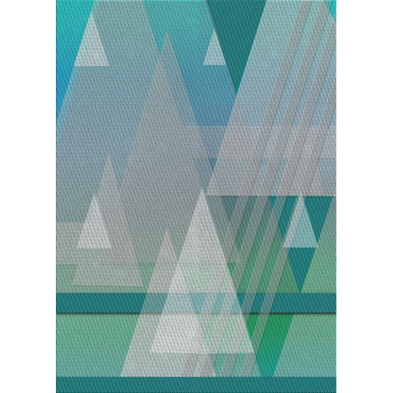 Tapis bleu en laine touffeté à la main Potton