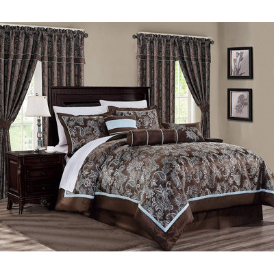 Tuscany 7-Piece Paisley Floral Jacquard Comforter Set
