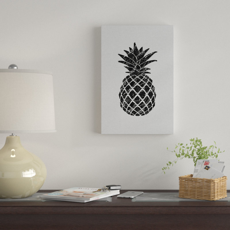 «Marble Pineapple», impression sur toile, H 18 po x l 12 po x P 1,5 po, Pas de tapis, Toile tendue