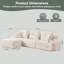 Canapé modulaire 118 po, canapé modulaire 118 po avec assise profonde, canapé modulaire moderne avec canapé en L confortable et rembourré en forme de L pour le salon, blanc-428772245