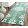Stone Wash Hand Knotted Wool/Viscose/Cotton Floral Rug in Green/White