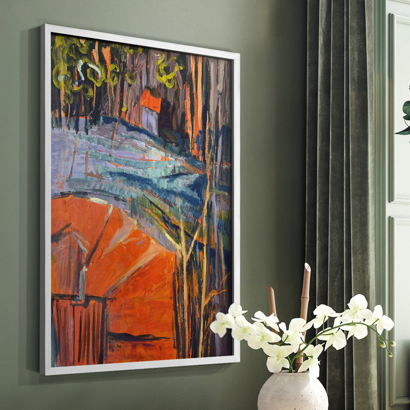«Cadmium Winter Solstice IV», reproduction encadrée - bois massif, Blanc, H 28 po x l 22 po