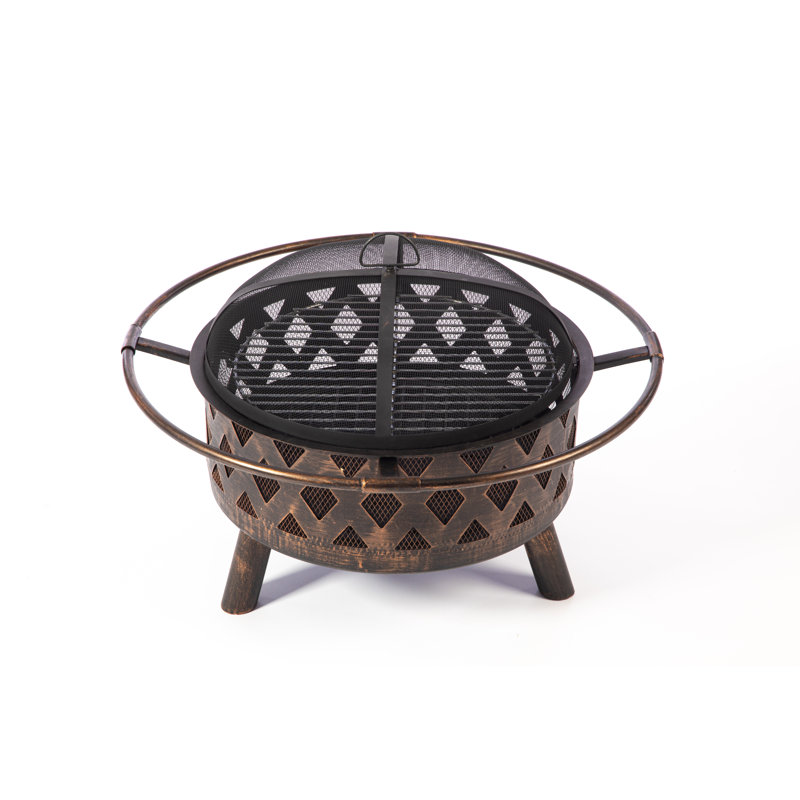 30'' Bronze Wood-Burning Fire Pit with Spark Screen