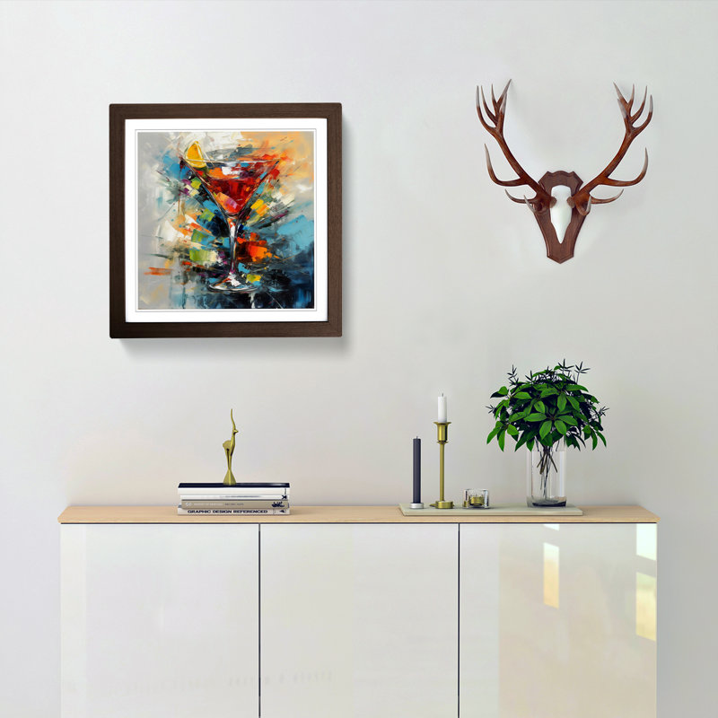 Cocktail Abstract Expressionism - Framed Print, Walnut