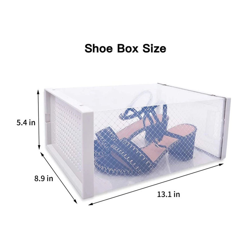 Boîte de rangement blanche pour chaussures empilable