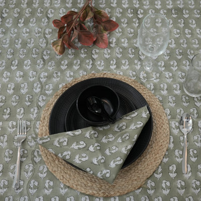 Serviette de table décorative 18 x 18 pouces Fabividine fabriquée à la main (Super Star, vert) {Ensemble de 14}