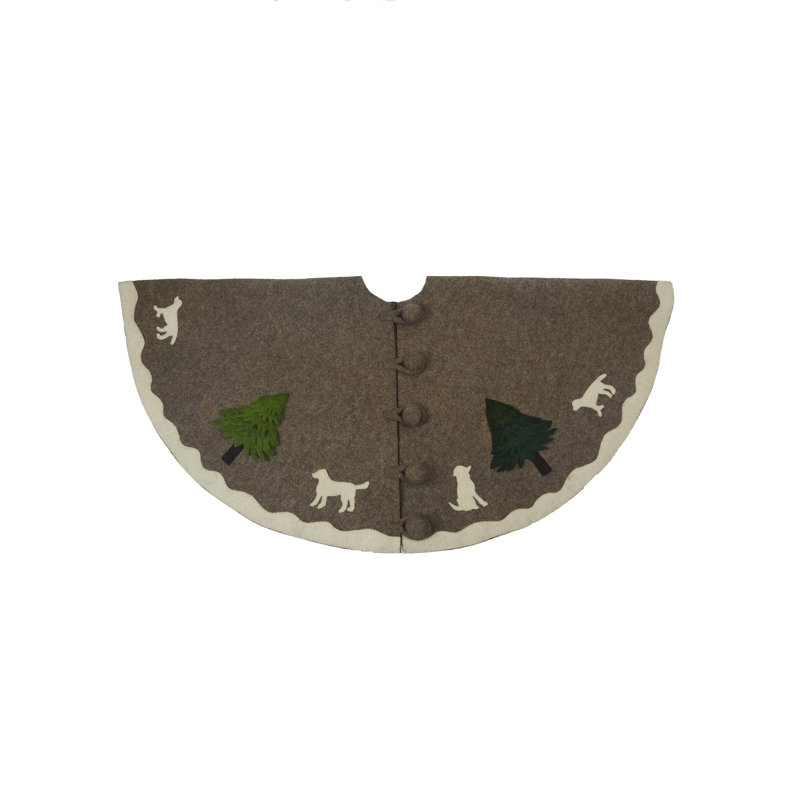 Handmade Christmas Tree Skirt, Gray, 72"