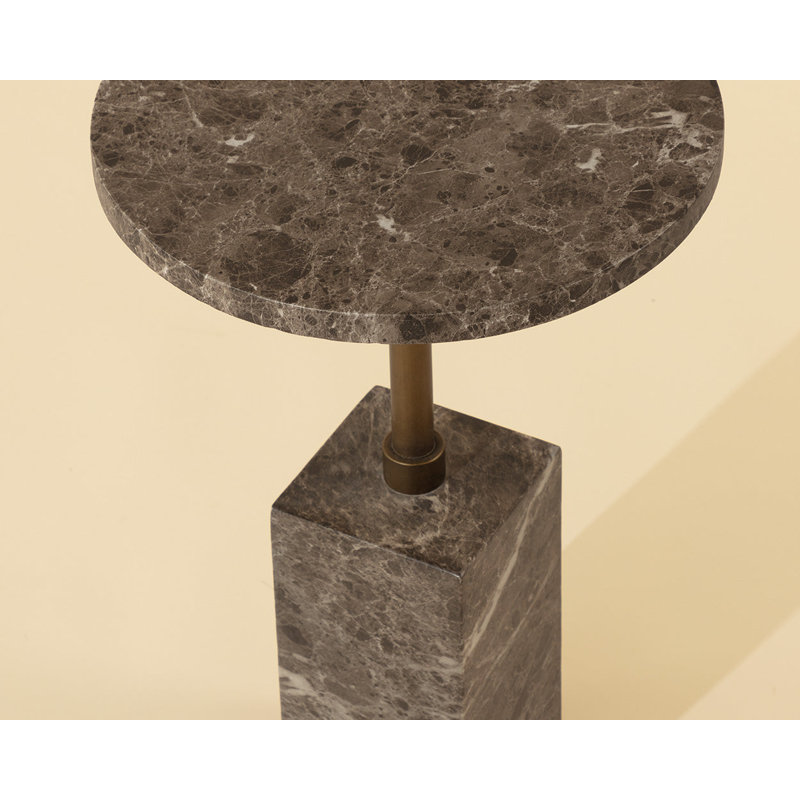 Mizani End Table - Marble Look, Brown