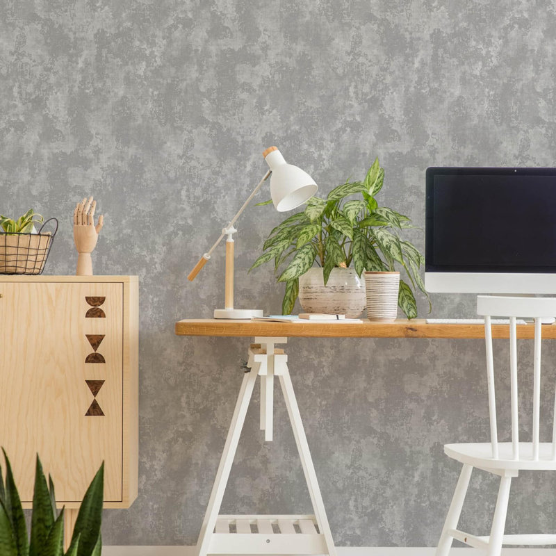 Fresco Urban Texture Plain Wallpaper, Grey