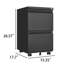 Classeur verrouillable à 2 tiroirs sur roulettes, chariot de rangement mobile en métal pour documents de format lettre / légal / A4, armoire à roulettes noire pour bureau à domicile-279454491