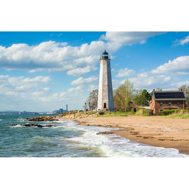 Le phare de New Haven - Photographie sur toile tendue, H 8 po x l 12 po
