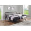 Lit de jour avec lit gigogne relevable et structure en métal bleu marine-272184323