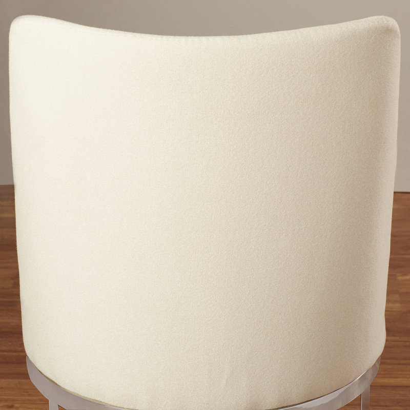 Chaise d'appoint chromée argentée Chromium, Lin - Beige