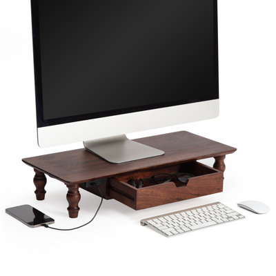 Bascum Solid Wood Monitor Stand