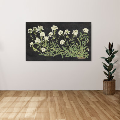 "Vintage Flowers on Black" par Wild Apple, impression sur toile