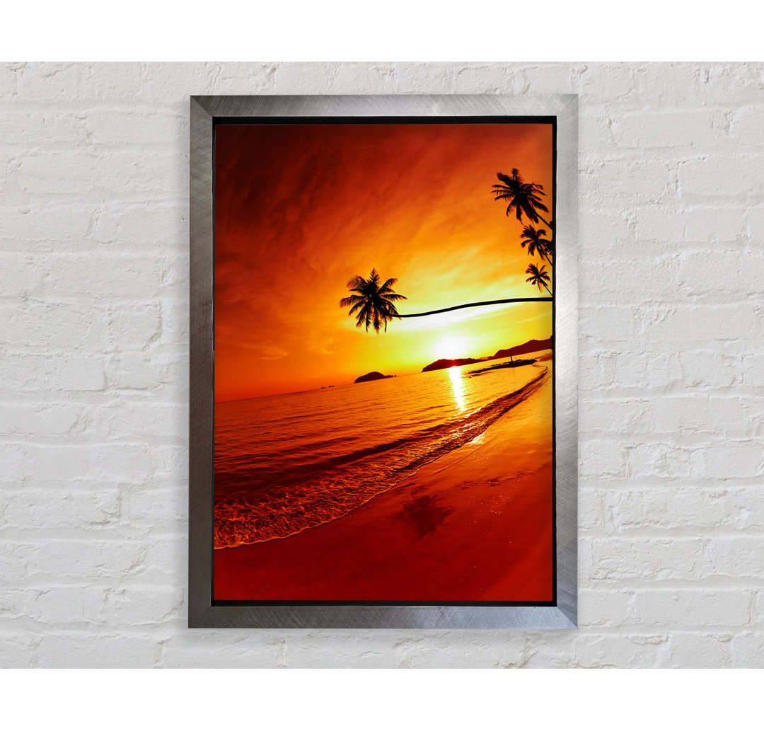 Ocean Sunset Palm - Einzelne Bilderrahmen Kunstdrucke