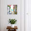 Key storage cabinet, Opens to the right, 30x30x5, White, Mediterranean courtyard full of flowers, 