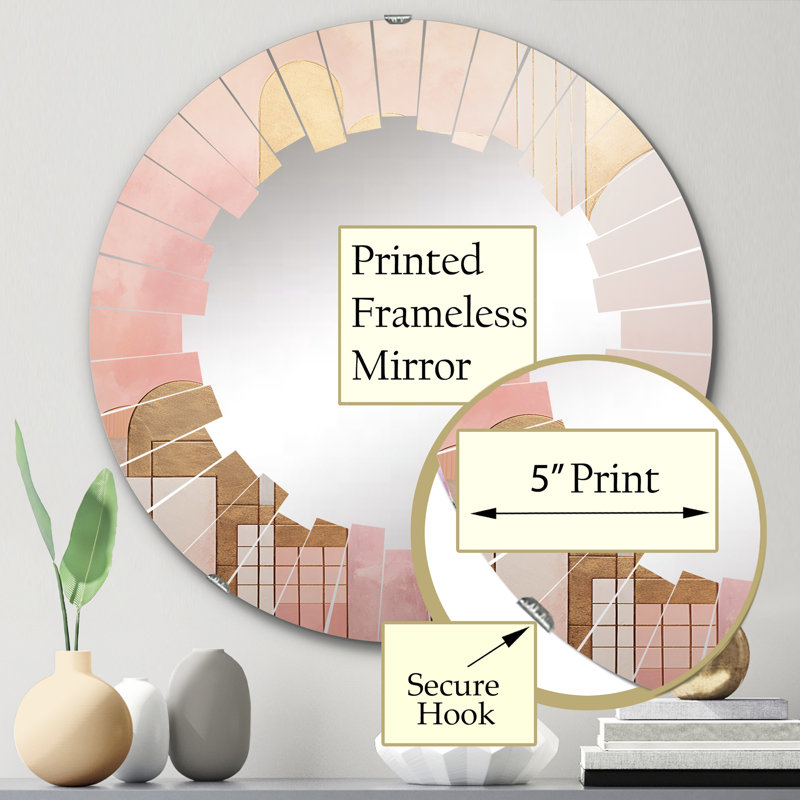 Diascia - Miroir mural moderne rond, 24 po x 24 po