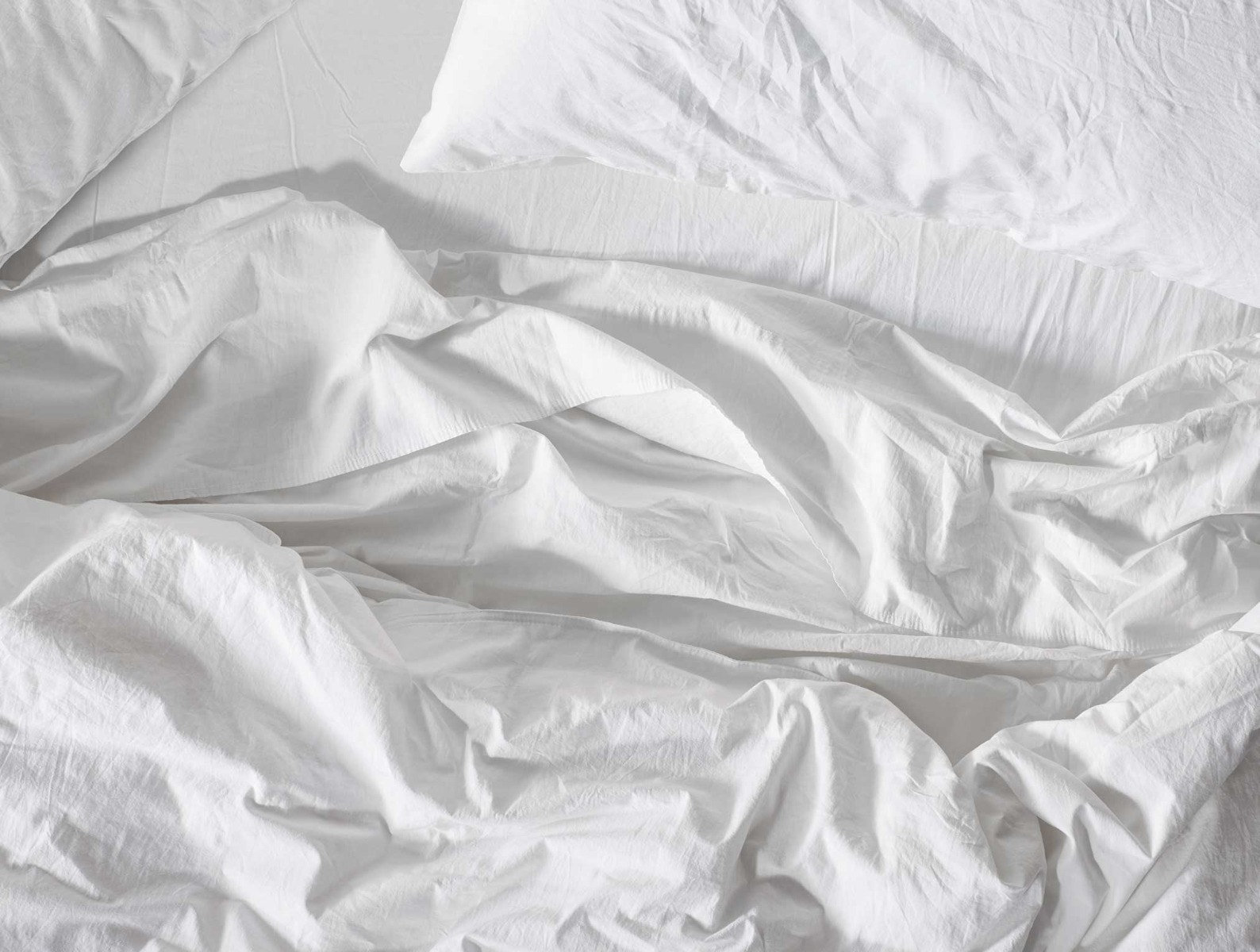 Crinkled 100% Cotton Percale Fitted Sheet, Twin Fitted Sheet, Alpine White