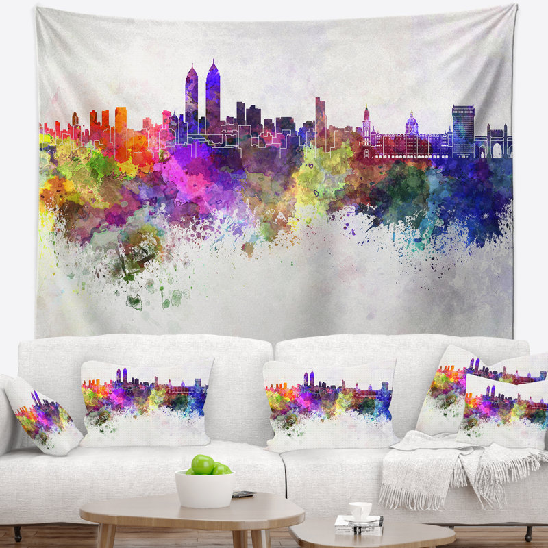 Tapisserie de mumbai skyline Cityscape, H 78 po x l 92 po