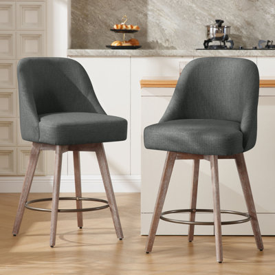 Tabouret pivotant rembourré Mangu (ensemble de 2)