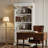 76.3" French Display Cabinet: Gold-Embellished, LED-Lit & Touch Switch