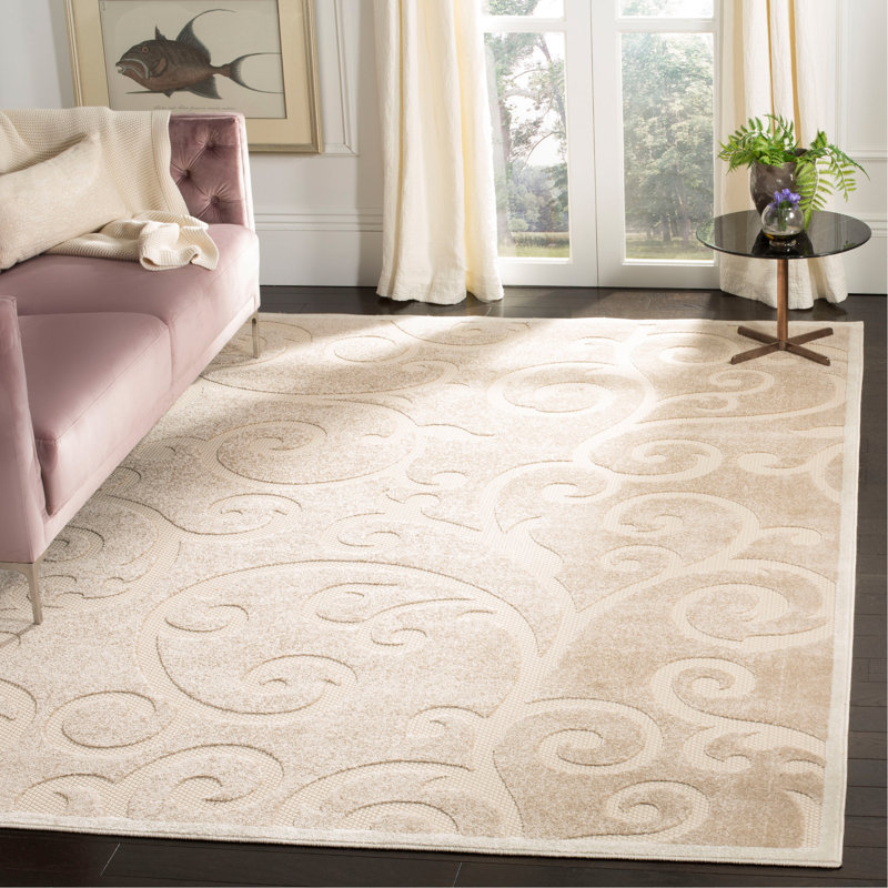 Floral Hand Woven Indoor / Outdoor Area Rug, Rectangle 201 x 290 cm