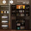 Armoire de rangement de style moderne, armoire de cuisine à DEL, avec tablettes de porte